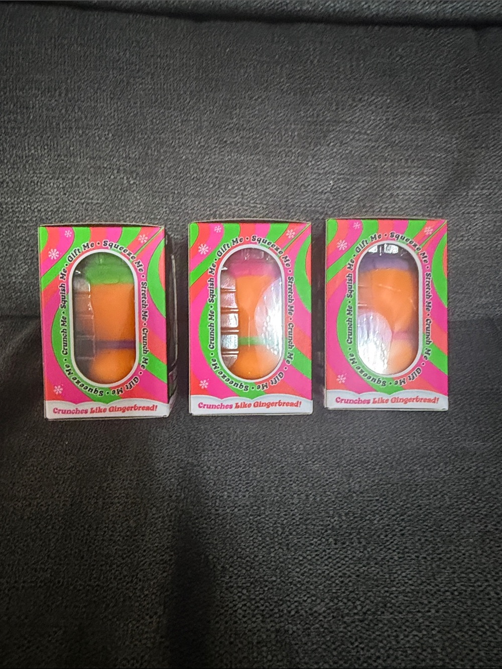 NeeDoh ULTRA RARE Ginger Glowman Squishmas Toy Orange with Pink, Green & Purple - Picture 7 of 10